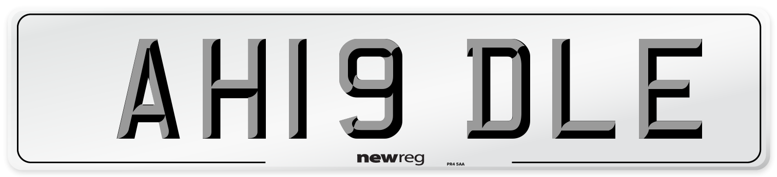 AH19 DLE Number Plate from New Reg